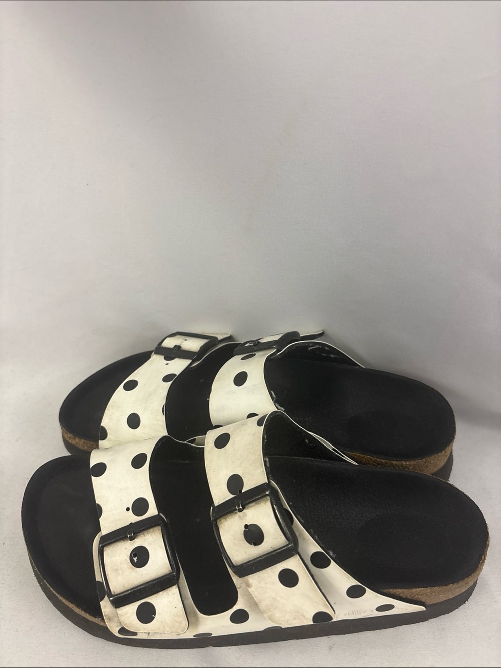 Papillio Arizona Platform Polka Dot Pattern Sandals 41 10-10.5US Black White - Picture 2 of 10